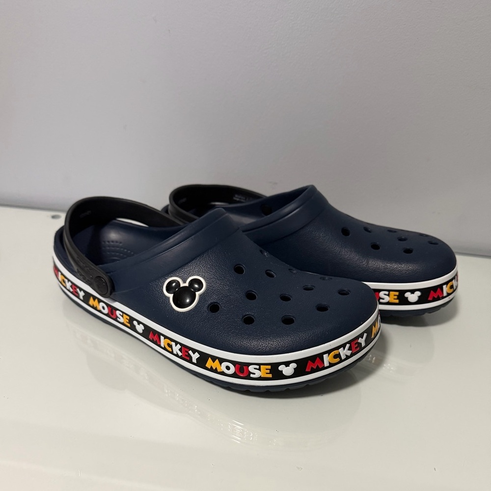 CROCS Navy Mickey Mouse Clogs Men 10/ Women 12 - Picture 3 of 8